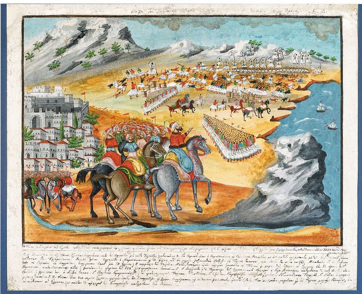 Μάχη της Λαγγάδας και Κομπότι, έργο Δημητρίου Ζωγράφου